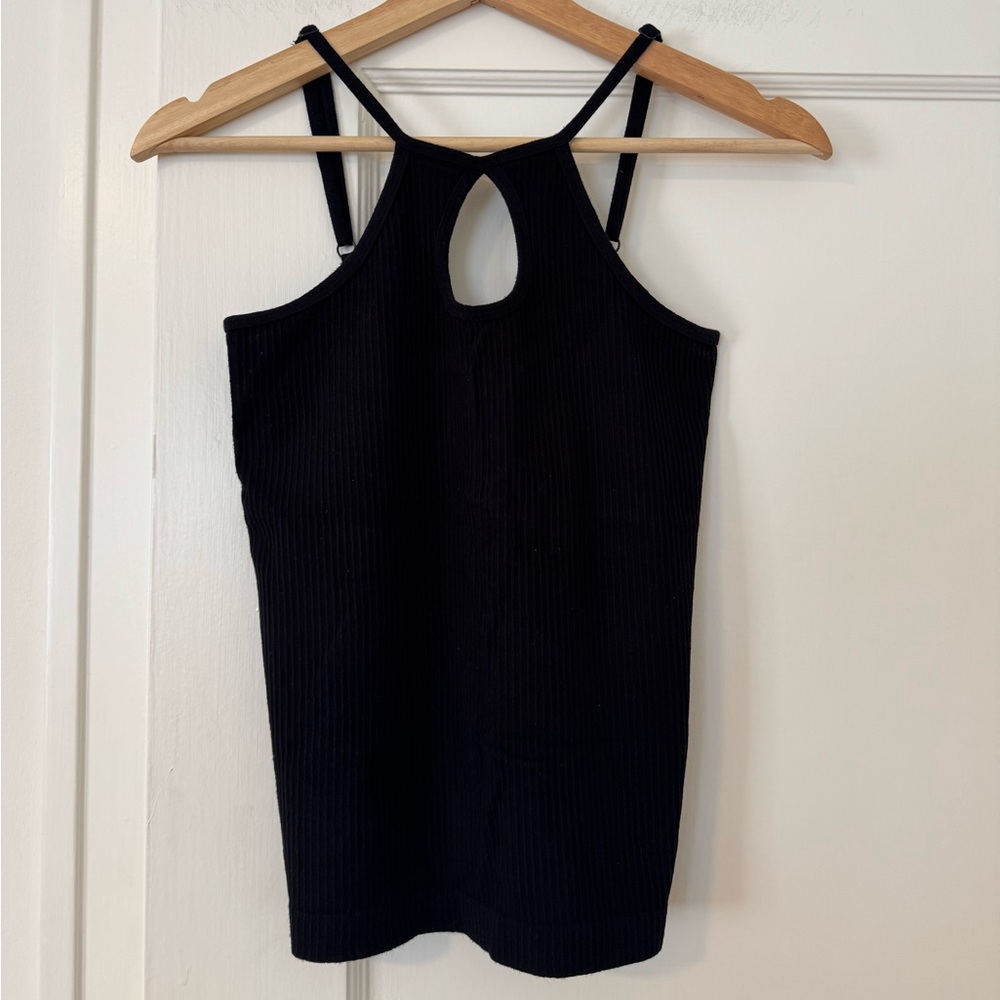 Black Ribbed Tank Top Reversible Base Layer